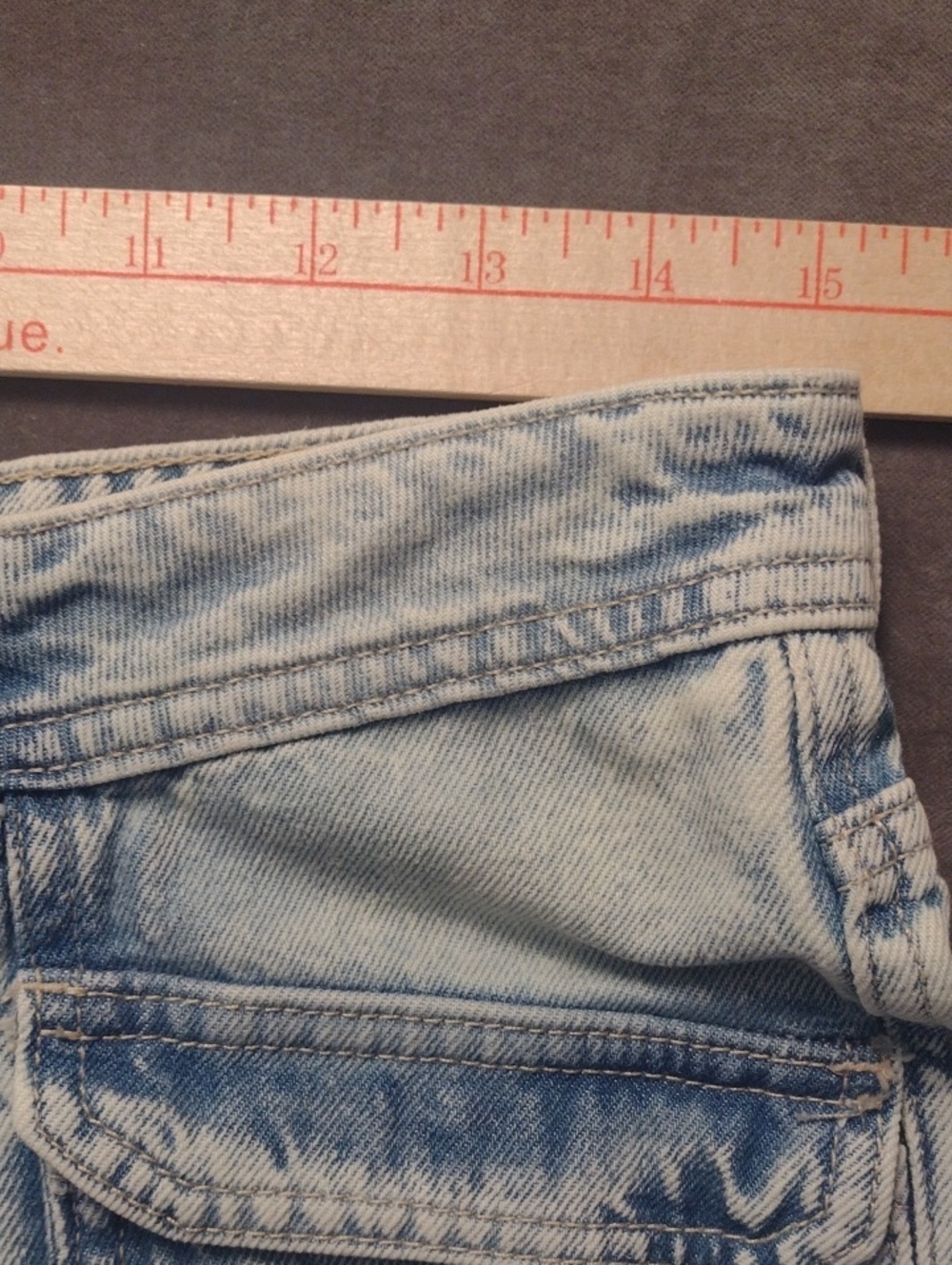 Divided Light Blue Wms Size 6/30 Flare 13" Bell Bottom Front Flap Pockets - Picture 8 of 16